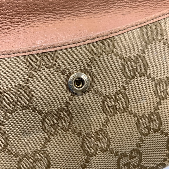 Gucci Brown Pink GG Canvas Long Wallet Sku#85601 (Gently used) - Picture 15 of 16